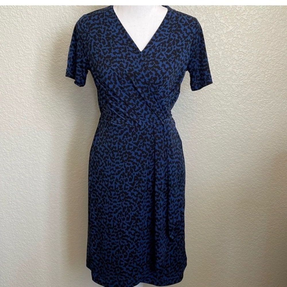 NWT Banana Republic Blue and Black Wrap Midi Dress